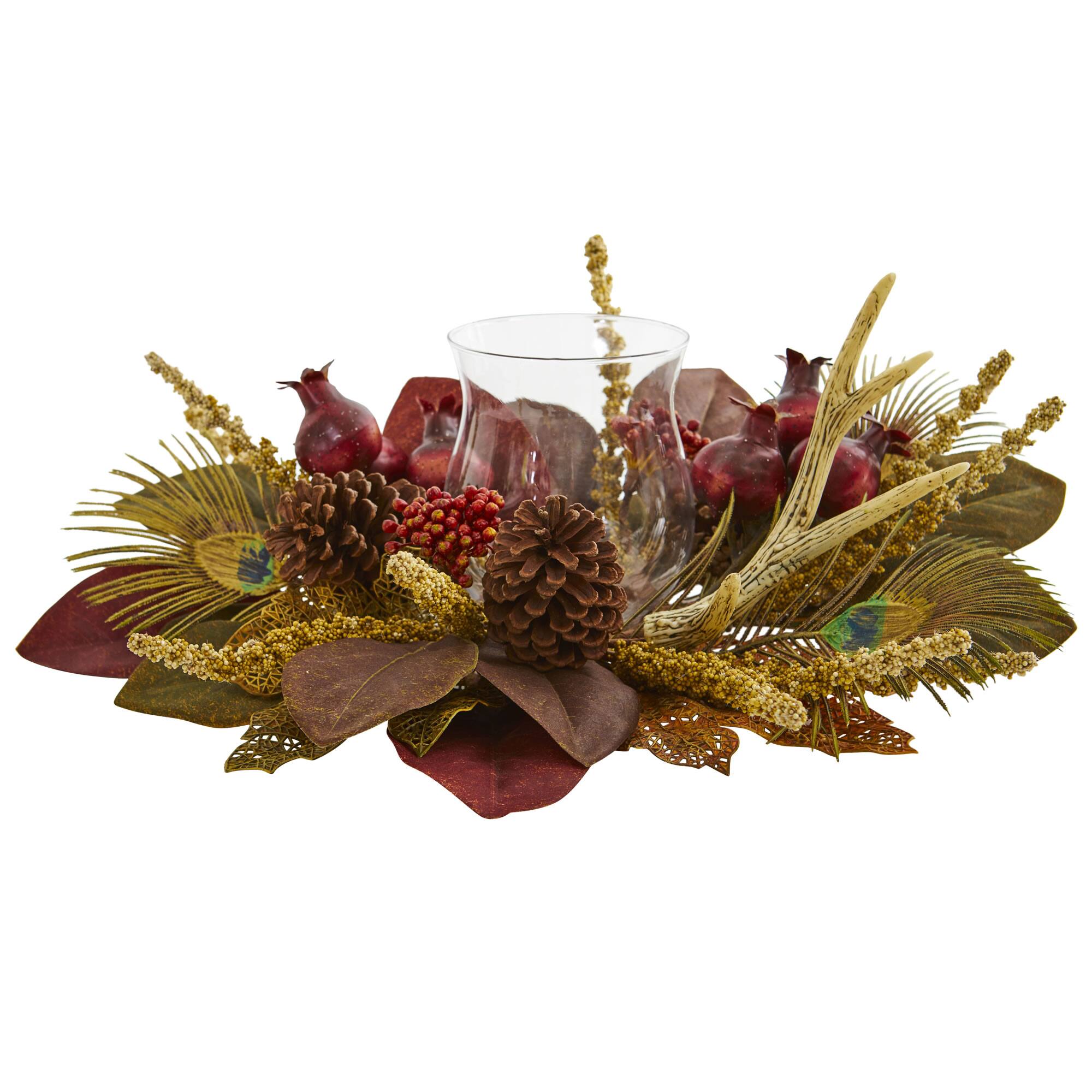 19" Mixed Fall Candelabrum Arrangement